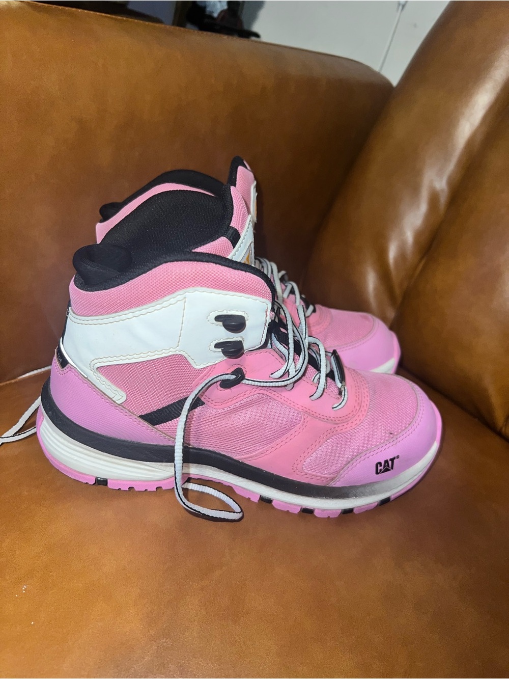 Caterpillar Quake Mid Composite Toe iwomen's work boots "Rose Bloom" pink sz 7 - Picture 2 of 11